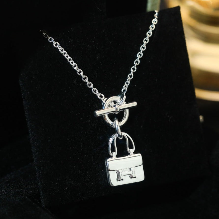 Aura POP H PEDANT SILVER NECKLACE