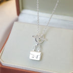 Aura POP H PEDANT SILVER NECKLACE