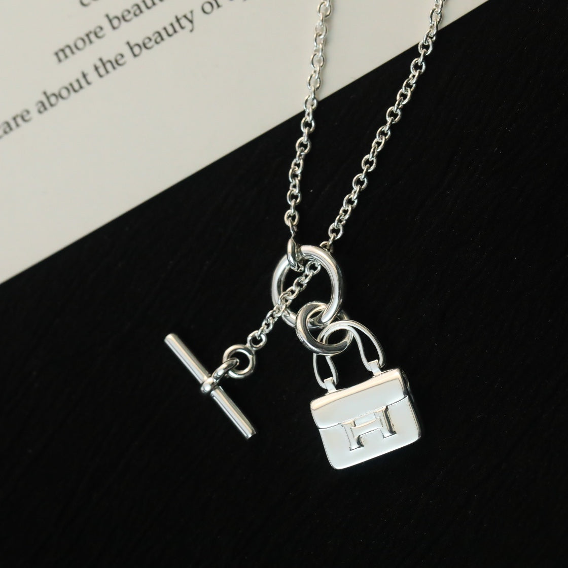 Aura POP H PEDANT SILVER NECKLACE