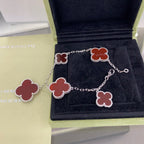 Aura CLOVER 5 MOTIFS SIVLER CARNELIAN BRACELET