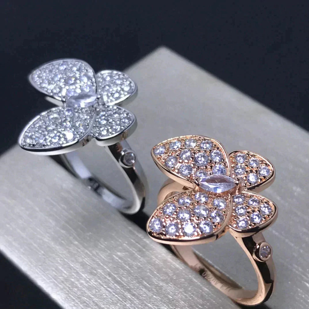 Aura BUTTERFLY PINK GOLD DIAMOND RING