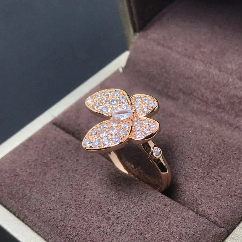 Aura BUTTERFLY PINK GOLD DIAMOND RING