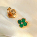 Aura CLOVER MEDIUM 1 MOTIVE MALACHIT DIAMANT OHRRINGE