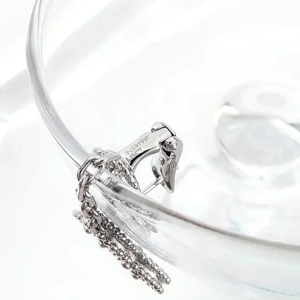 Aura CLOVER 2 MOTIFS  DIAMOND ONYX EARRINGS SILVER