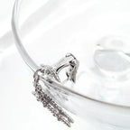 Aura CLOVER 2 MOTIFS  DIAMOND ONYX EARRINGS SILVER