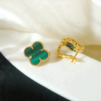 Aura CLOVER MEDIUM 1 MOTIFS MALACHITE  EARRINGS