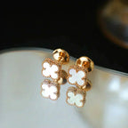 Aura CLOVER MINI 9.5MM WHITE MOP EARRINGS