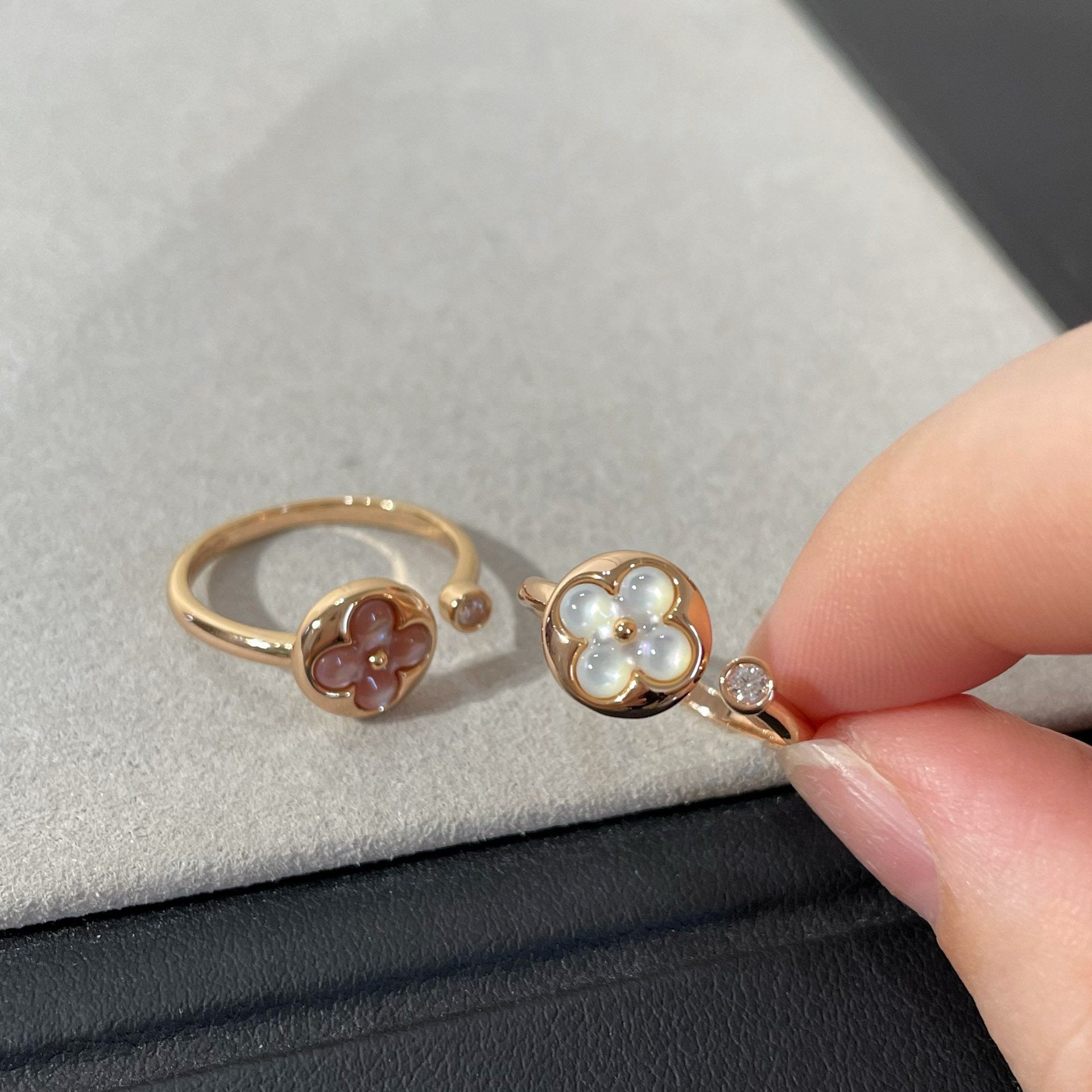 Aura SUN 1 DIAMOND PINK MOP RING