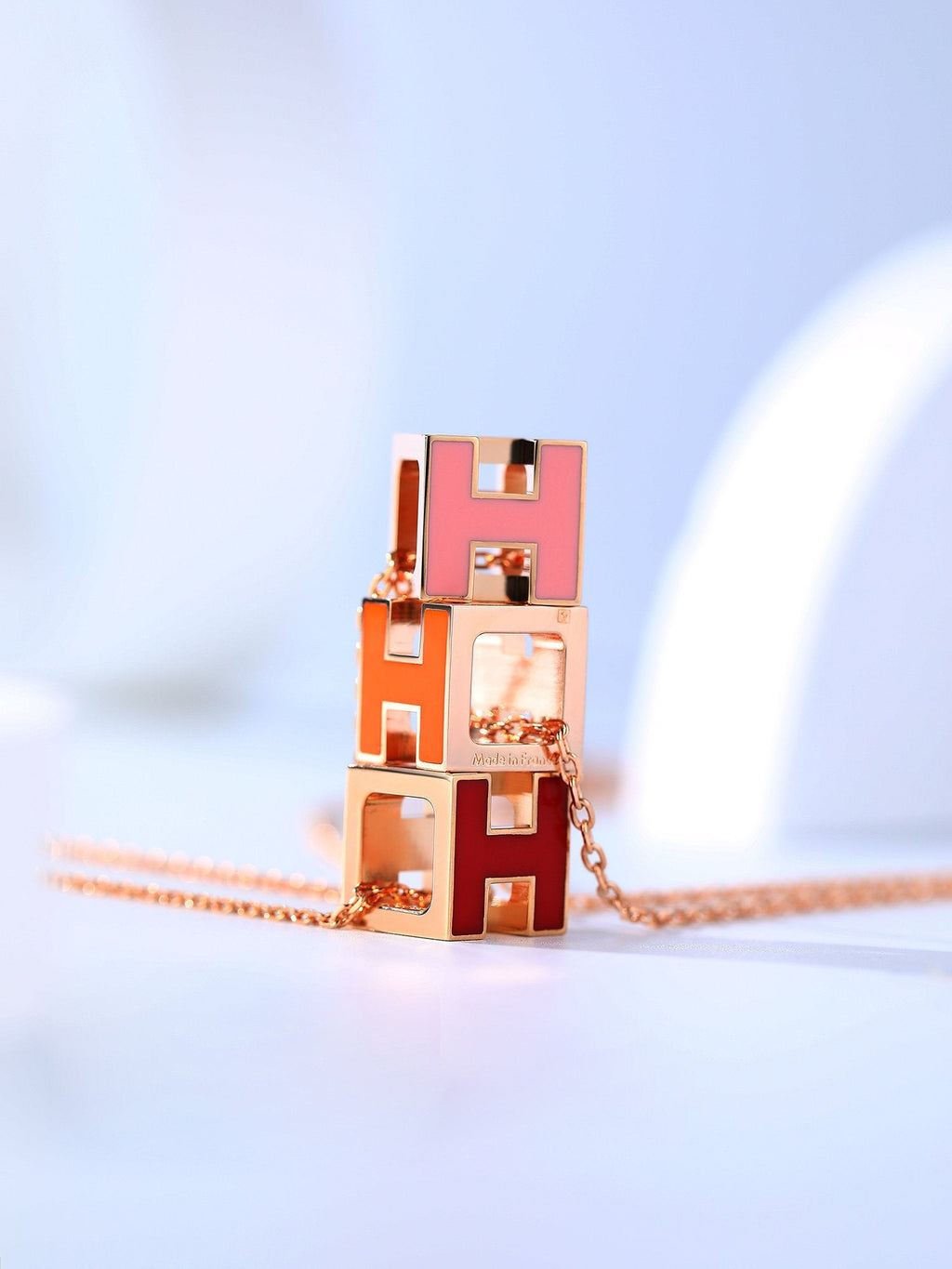 Aura H CAGE ROSÉGOLD-HALSKETTE