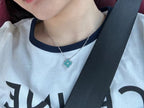 Aura CLOVER 1 DIAMOND LIGHT BLUE SILVER NECKLACE