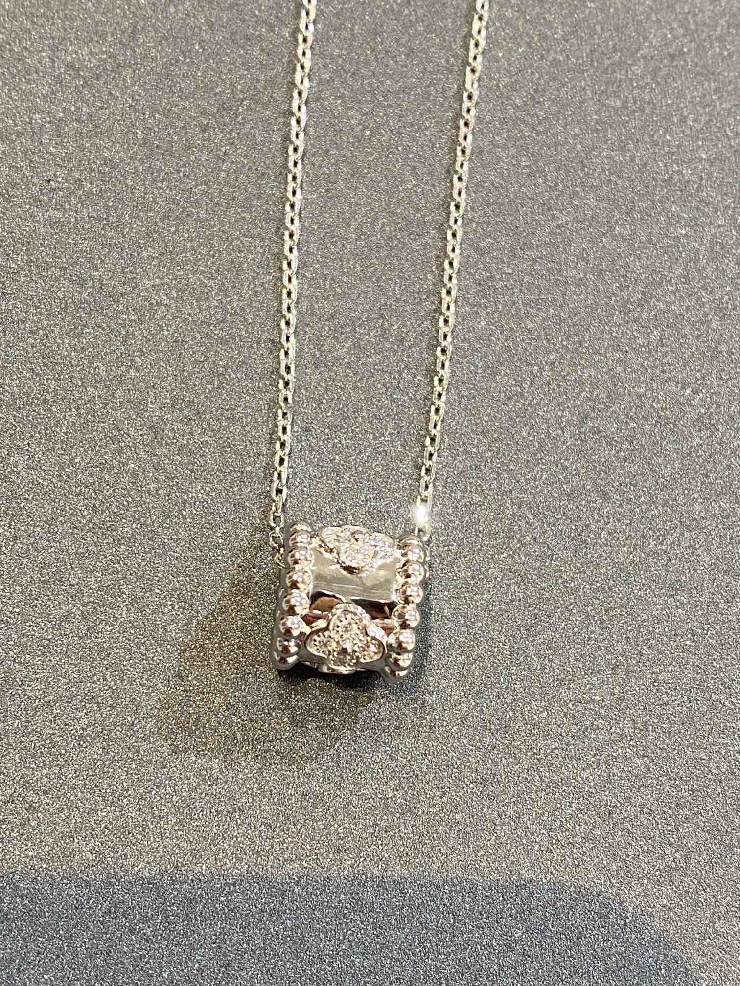 Aura PERLEE ANHÄNGER SILBER DIAMANTEN HALSKETTE