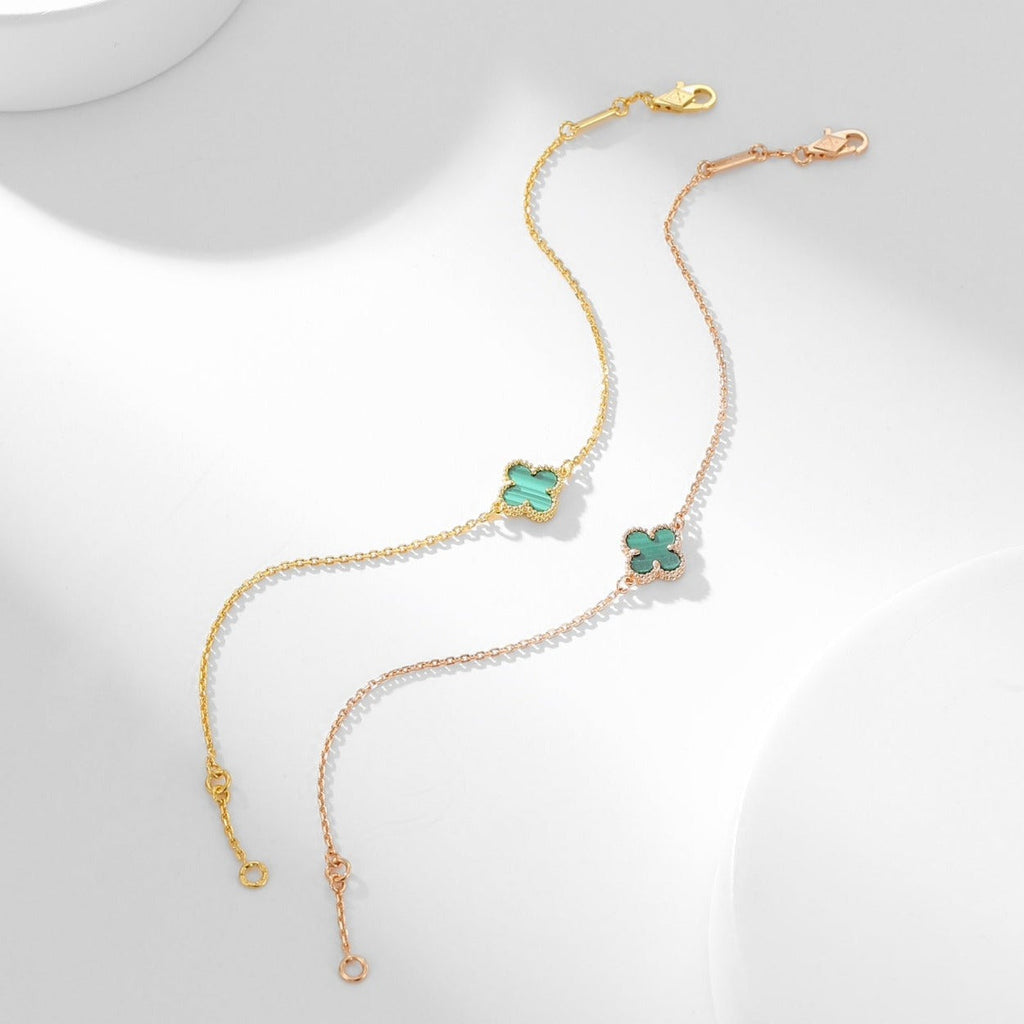 Aura CLOVER BRACELET MALACHITE 1 MOTIF