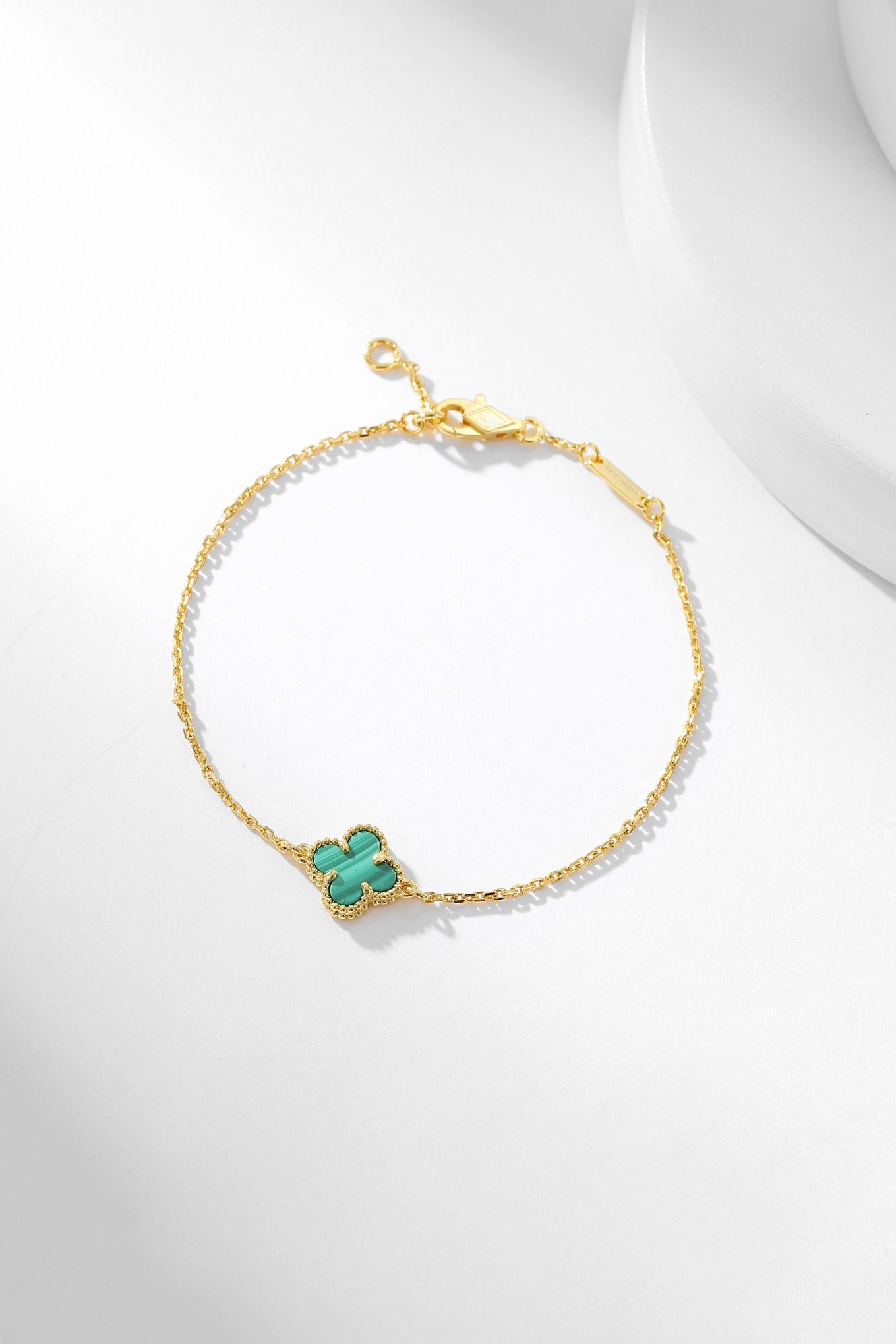 Aura CLOVER BRACELET MALACHITE 1 MOTIF