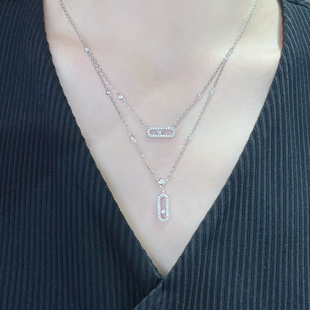 [Aura ] MOVE 2 ROW DIAMOND NECKLACE