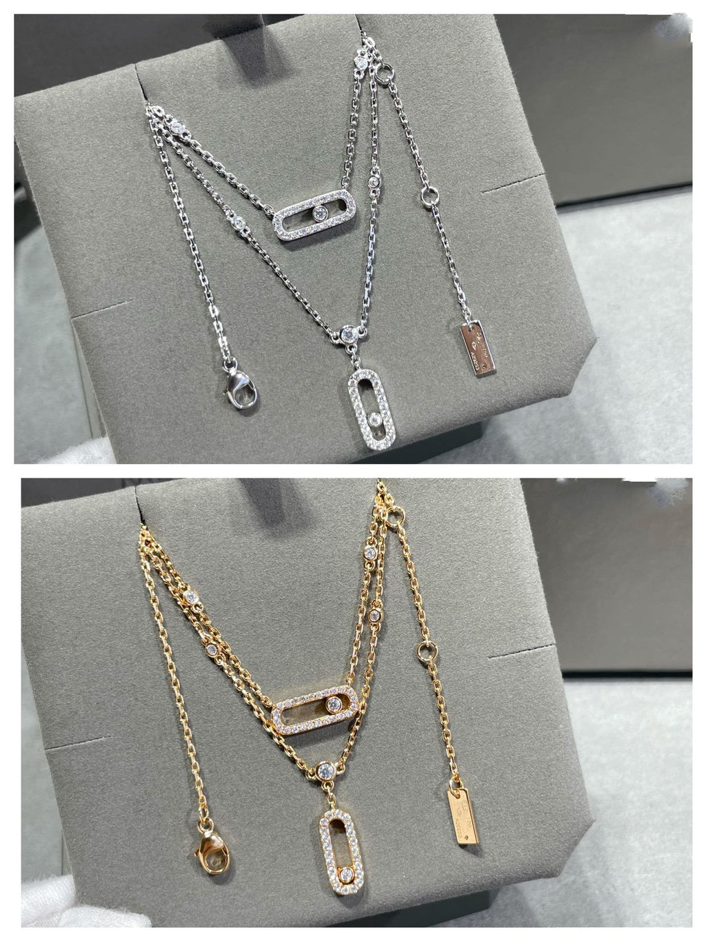 [Aura ] MOVE 2 ROW DIAMOND NECKLACE