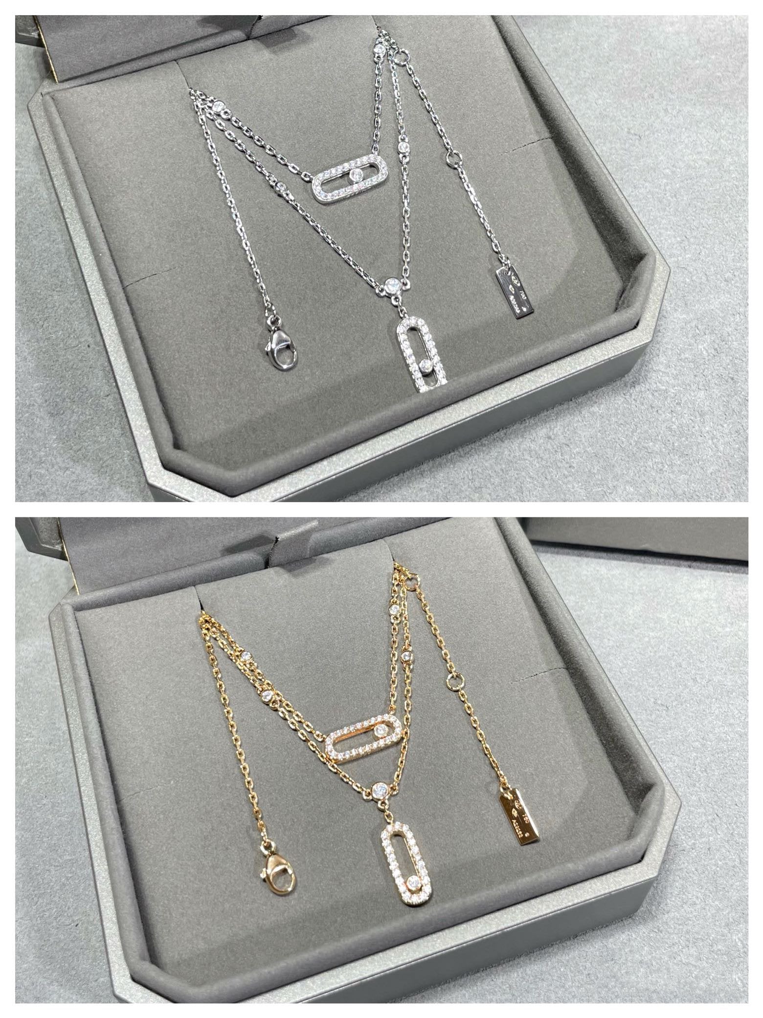 [Aura ] MOVE 2 ROW DIAMOND NECKLACE