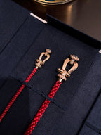 Aura FORCE 10 HALF DIAMOND PINK GOLD RED CORDERI LARGE AND MEDIUM MODEL