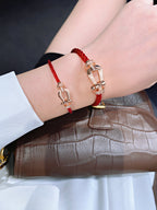 Aura FORCE 10 HALF DIAMOND PINK GOLD RED CORDERI LARGE AND MEDIUM MODEL