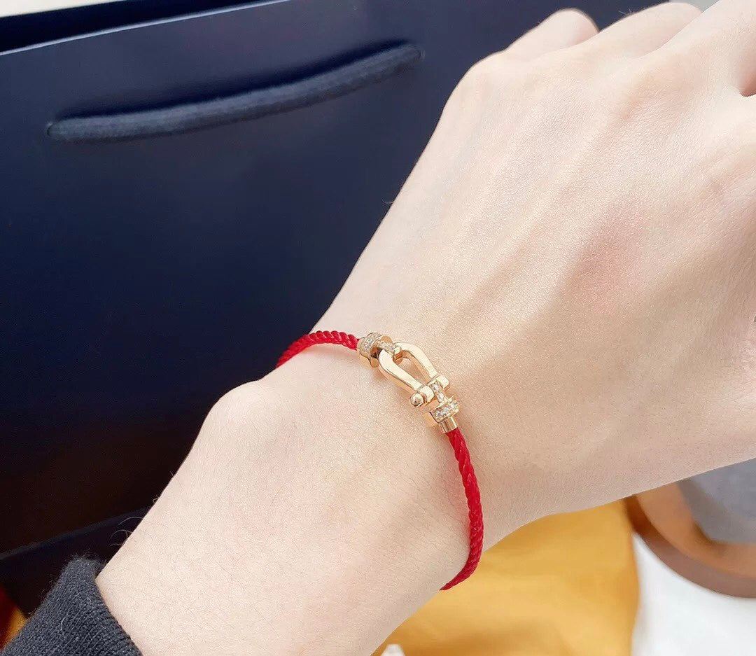 Aura FORCE 10 HALF DIAMOND PINK GOLD RED CORDERI LARGE AND MEDIUM MODEL