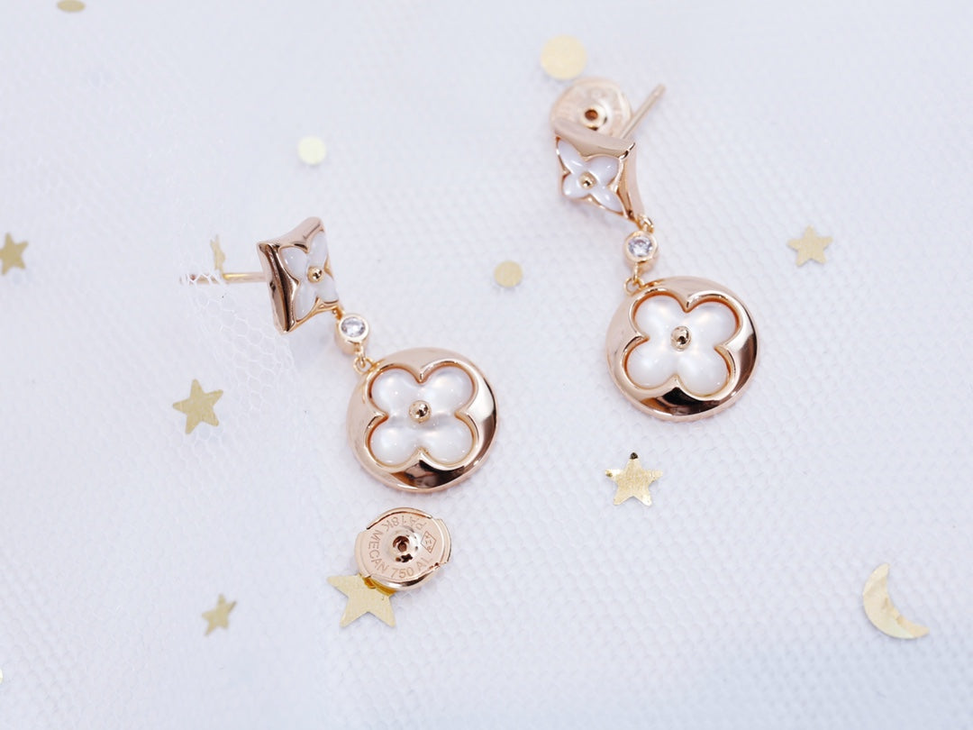 Aura STAR AND SUN PINK GOLD MOP DROP EARRINGS