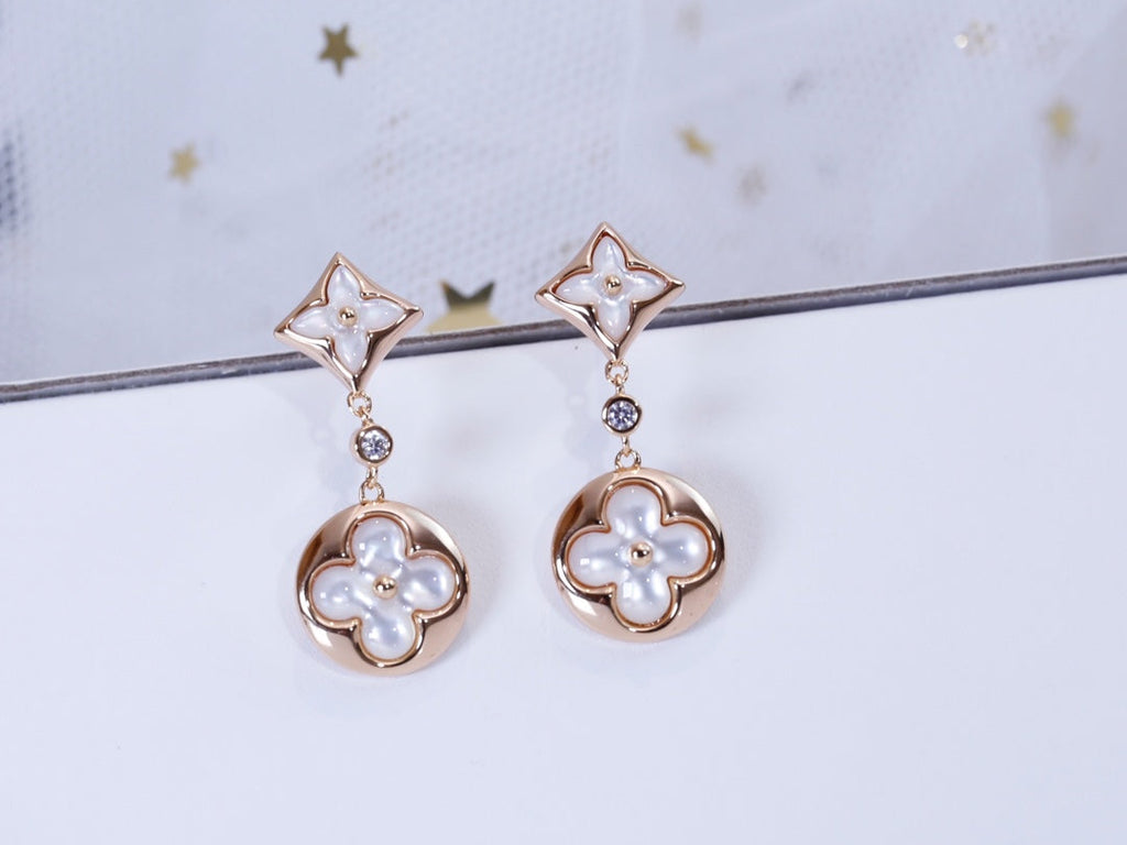 Aura STAR AND SUN PINK GOLD MOP DROP EARRINGS