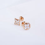 Aura STAR AND SUN PINK GOLD MOP STUD EARRINGS