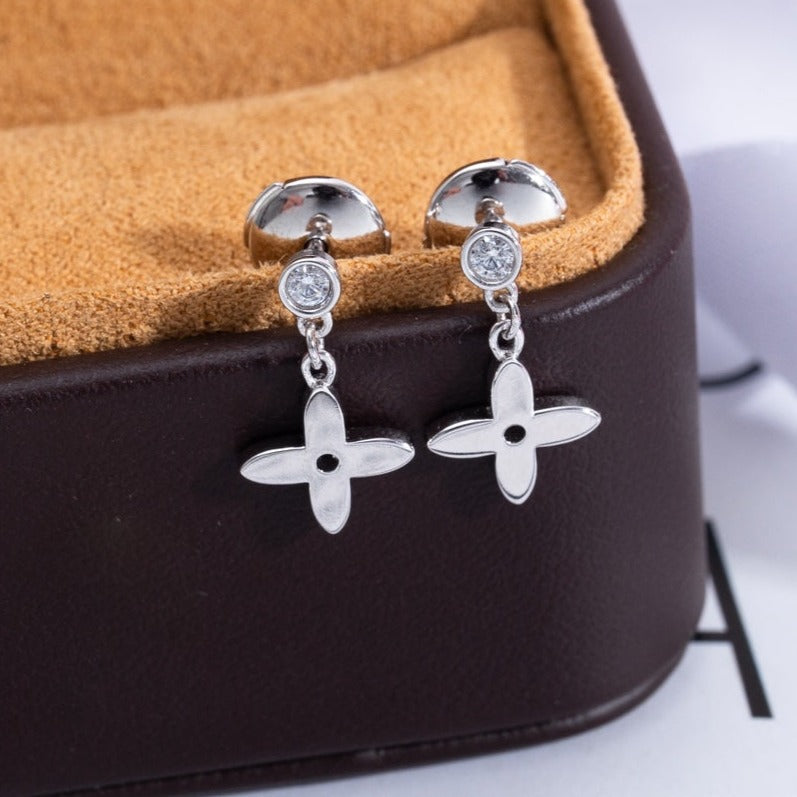 Aura VIDYLLE SILVER DIAMOND MINI DROP EARRINGS