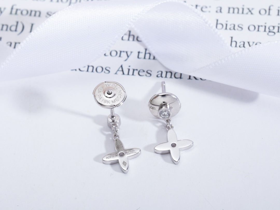 Aura VIDYLLE SILVER DIAMOND MINI DROP EARRINGS