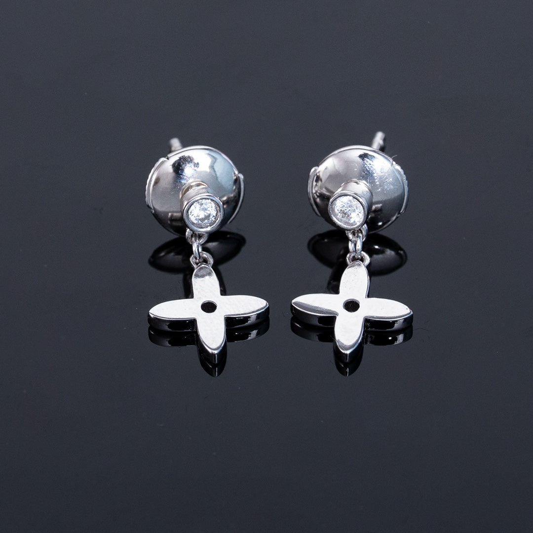 Aura VIDYLLE SILVER DIAMOND MINI DROP EARRINGS