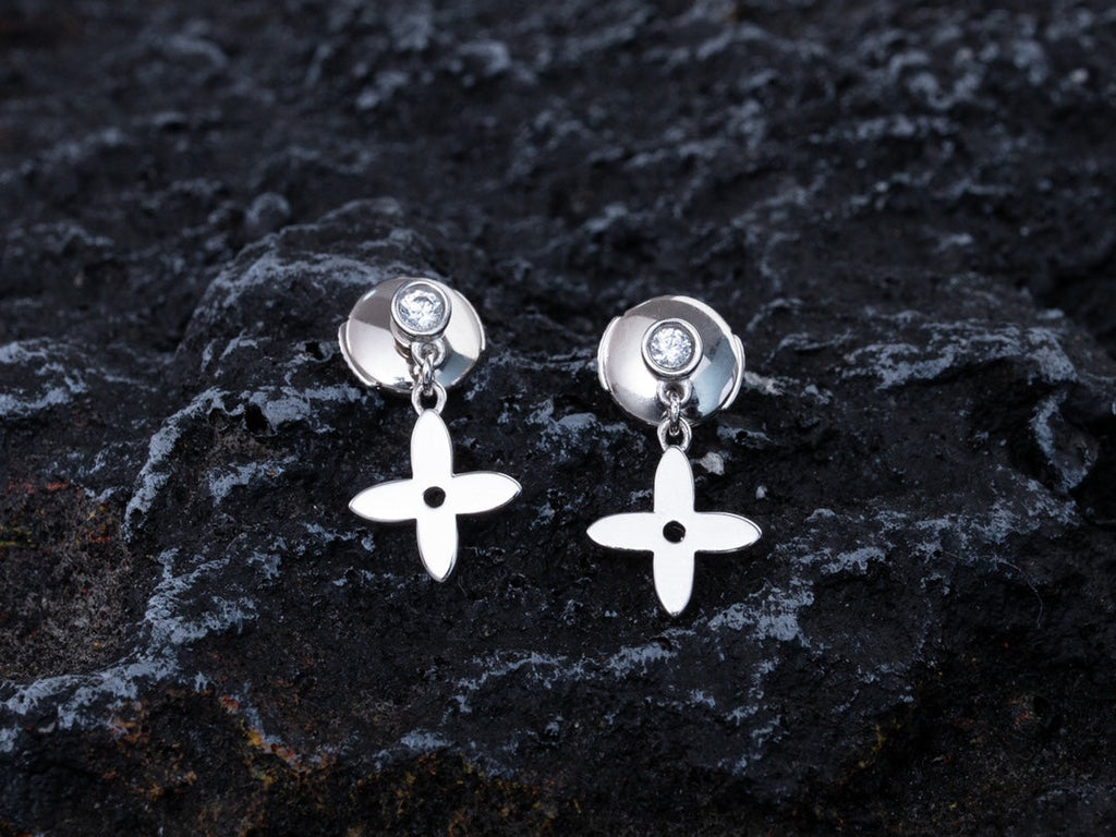 Aura VIDYLLE SILVER DIAMOND MINI DROP OHRRINGE