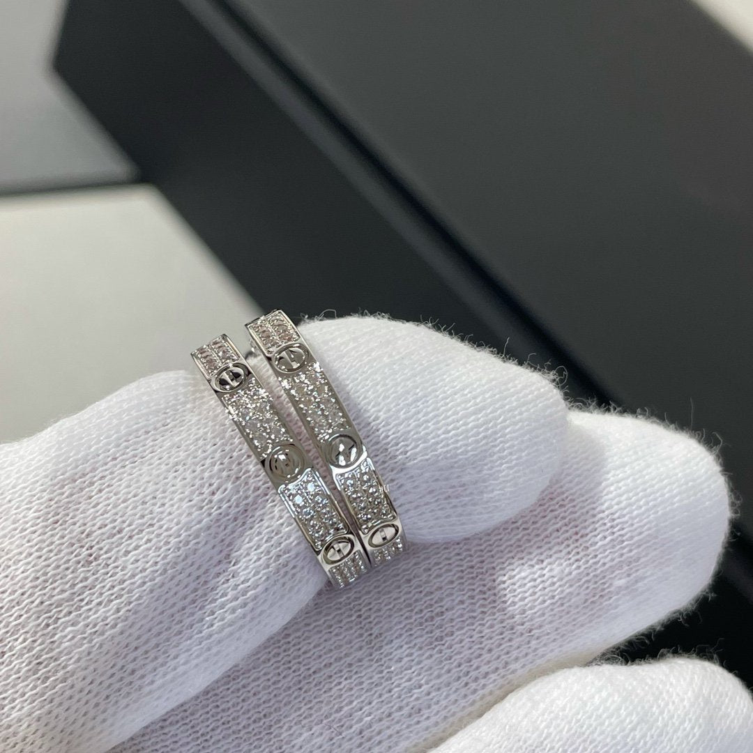 Aura LOVE DIAMOND SILVER HOOP EARRINGS