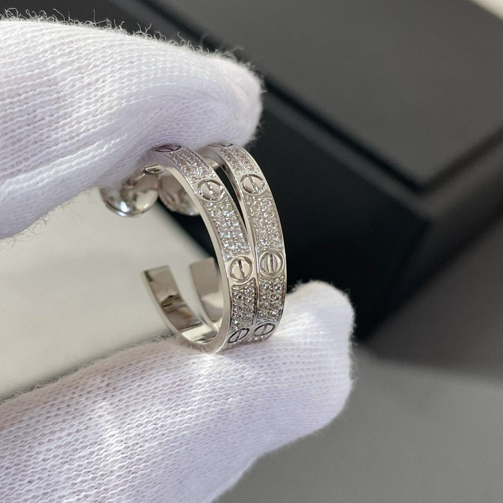 Aura LOVE DIAMOND SILBERNE CREOLEN