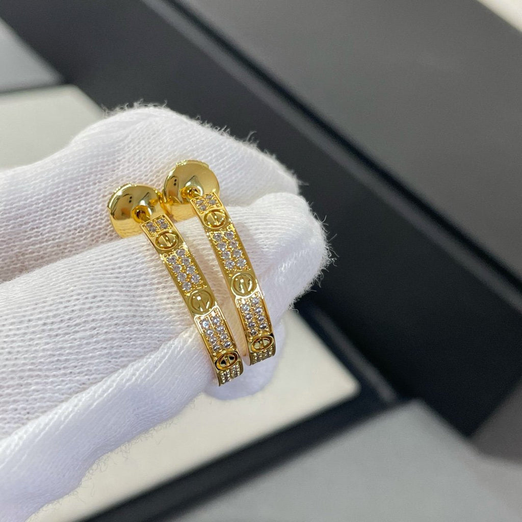 Aura LOVE DIAMOND GOLD HOOP EARRINGS