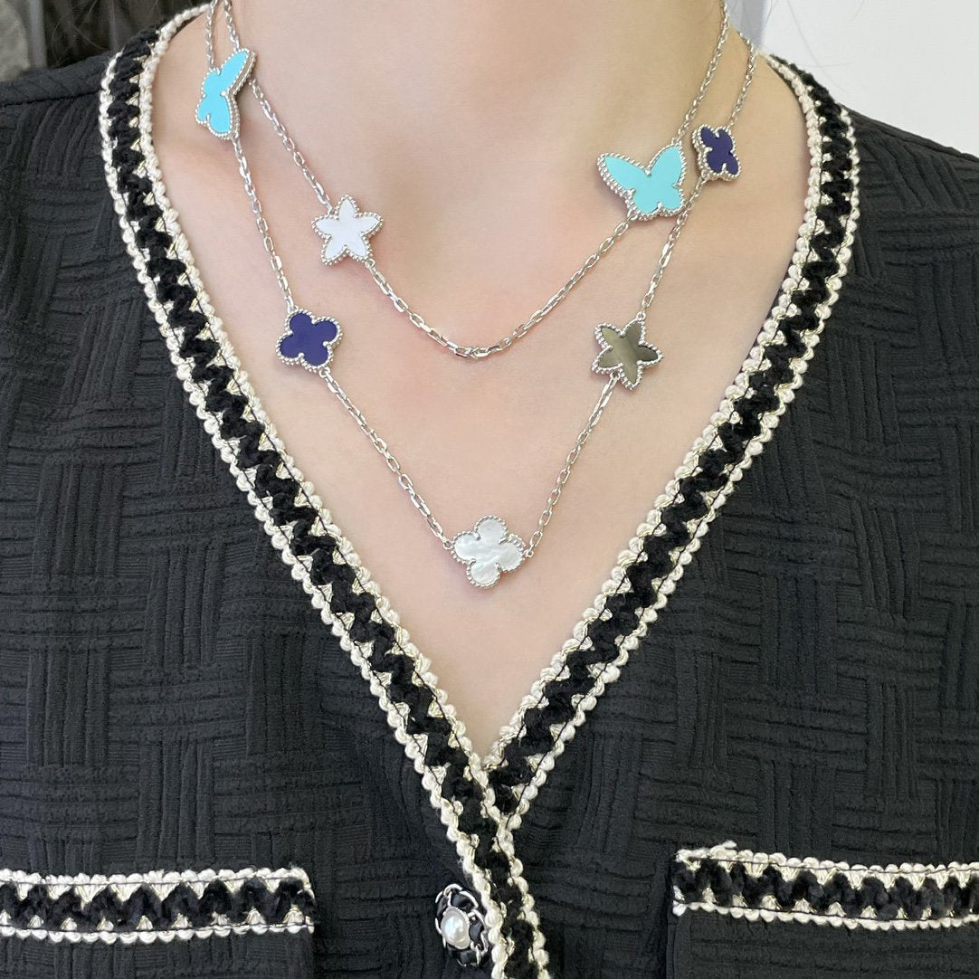 Aura LUCKY CLOVER SILBER 11 MOTIV HALSKETTE