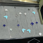 Aura LUCKY CLOVER SILVER 11 MOTIF NECKLACE