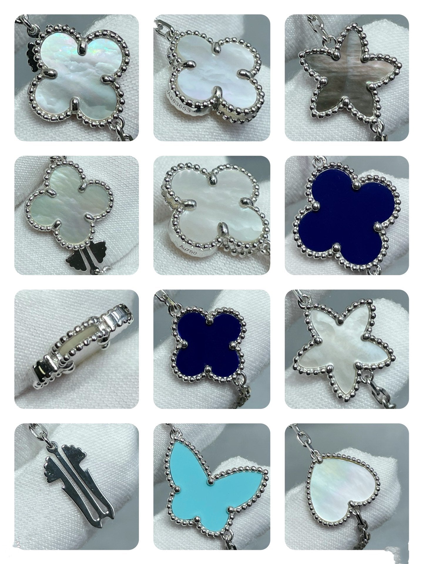 Aura LUCKY CLOVER SILBER 11 MOTIV HALSKETTE