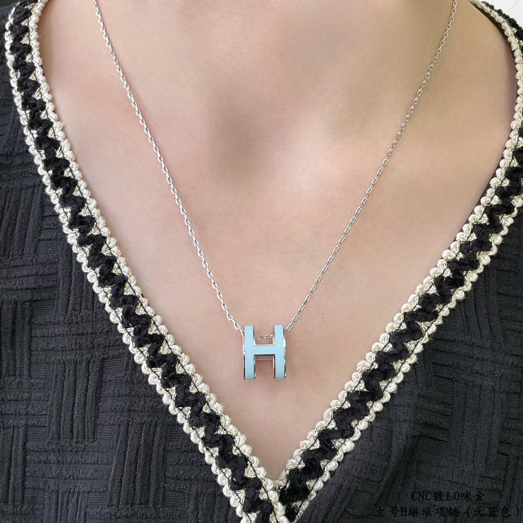 Aura POP H SKY BLUE NECKLACE