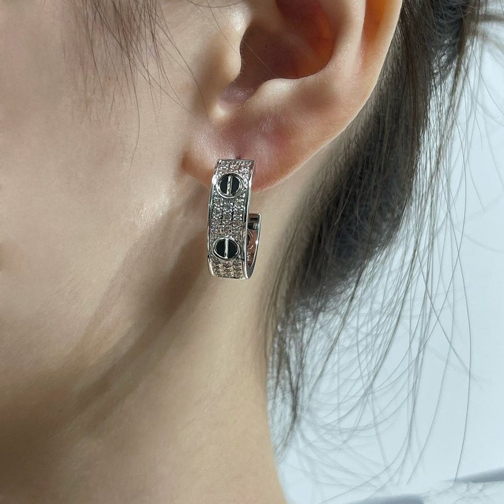 Aura LOVE KERAMIK SILBEROHRRINGE MIT DIAMANTEN