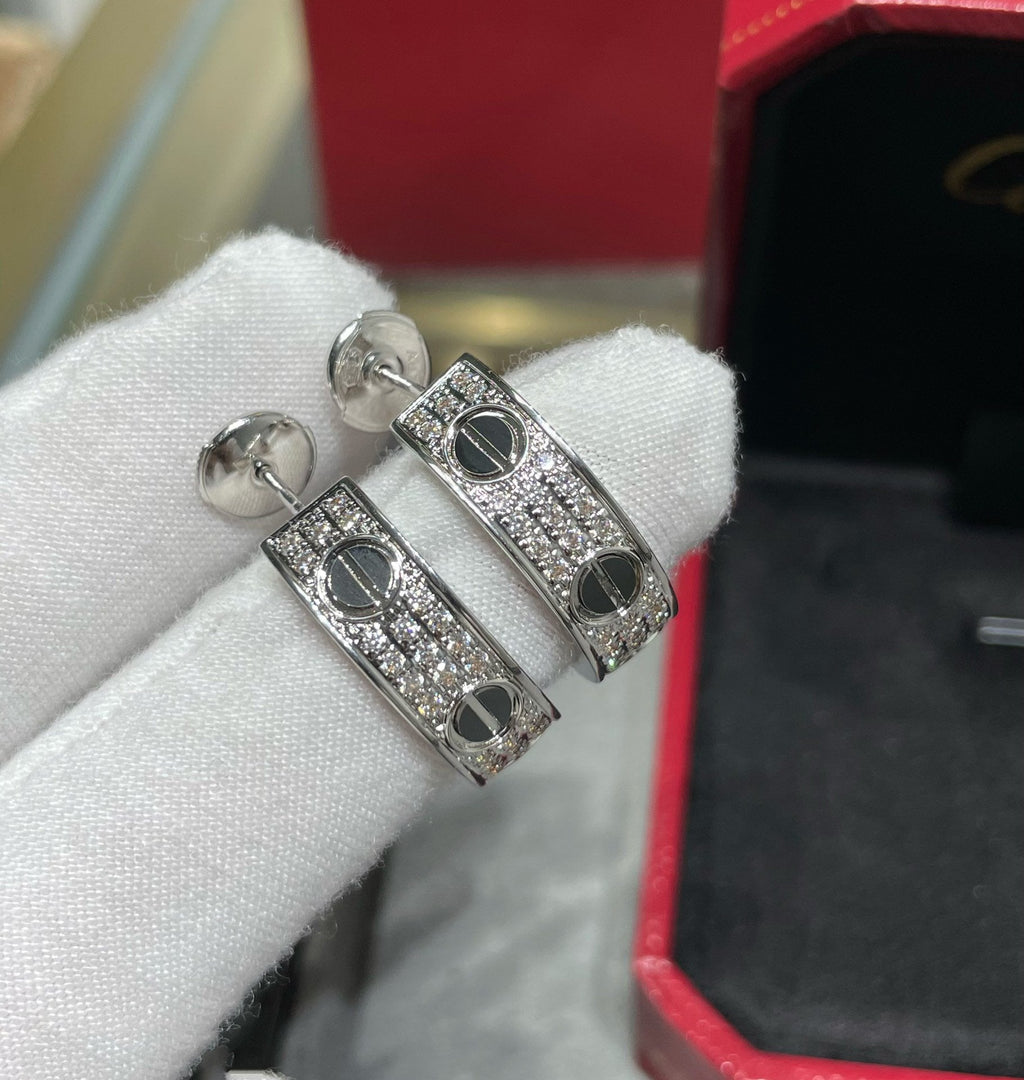 Aura LOVE KERAMIK SILBEROHRRINGE MIT DIAMANTEN