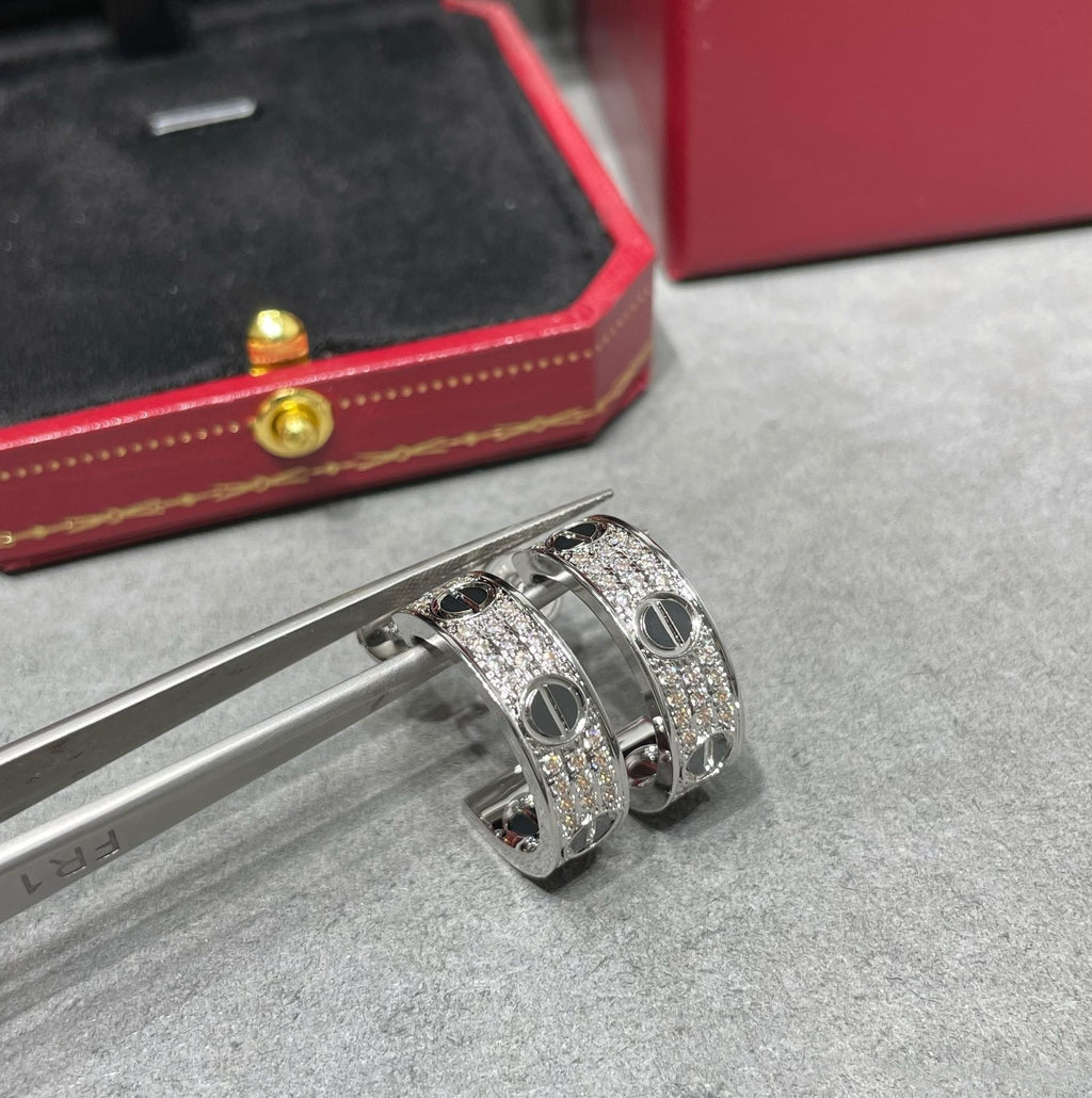 Aura LOVE KERAMIK SILBEROHRRINGE MIT DIAMANTEN