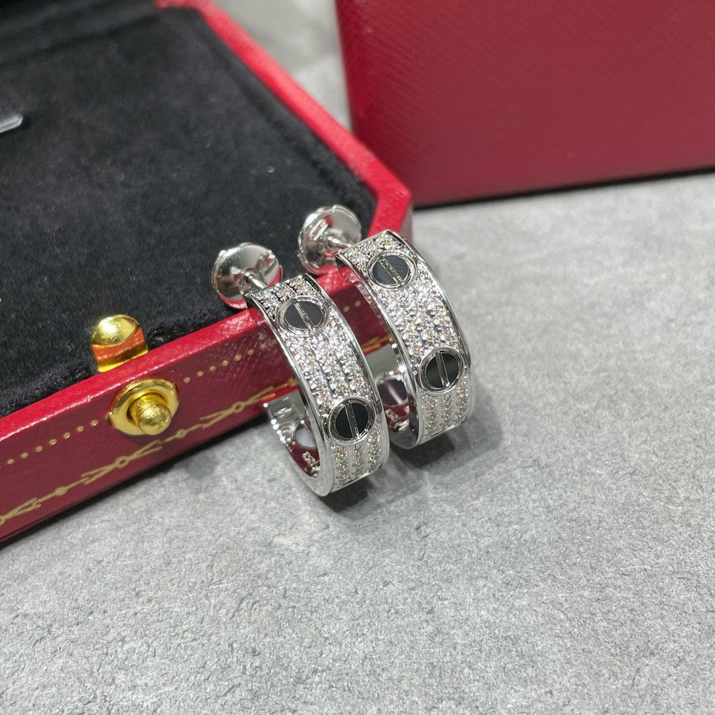 Aura LOVE KERAMIK SILBEROHRRINGE MIT DIAMANTEN