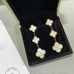 Aura CLOVER MOP 3 MOTIFS GOLD EARRINGS