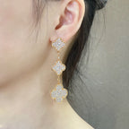 Aura CLOVER 3 MOTIFS DIAMANTPAVEE ROSÉGOLD OHRRINGE