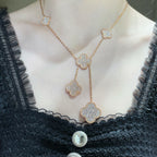 Aura CLOVER 6 MOTIF DIAMOND PAVED NECKLACE