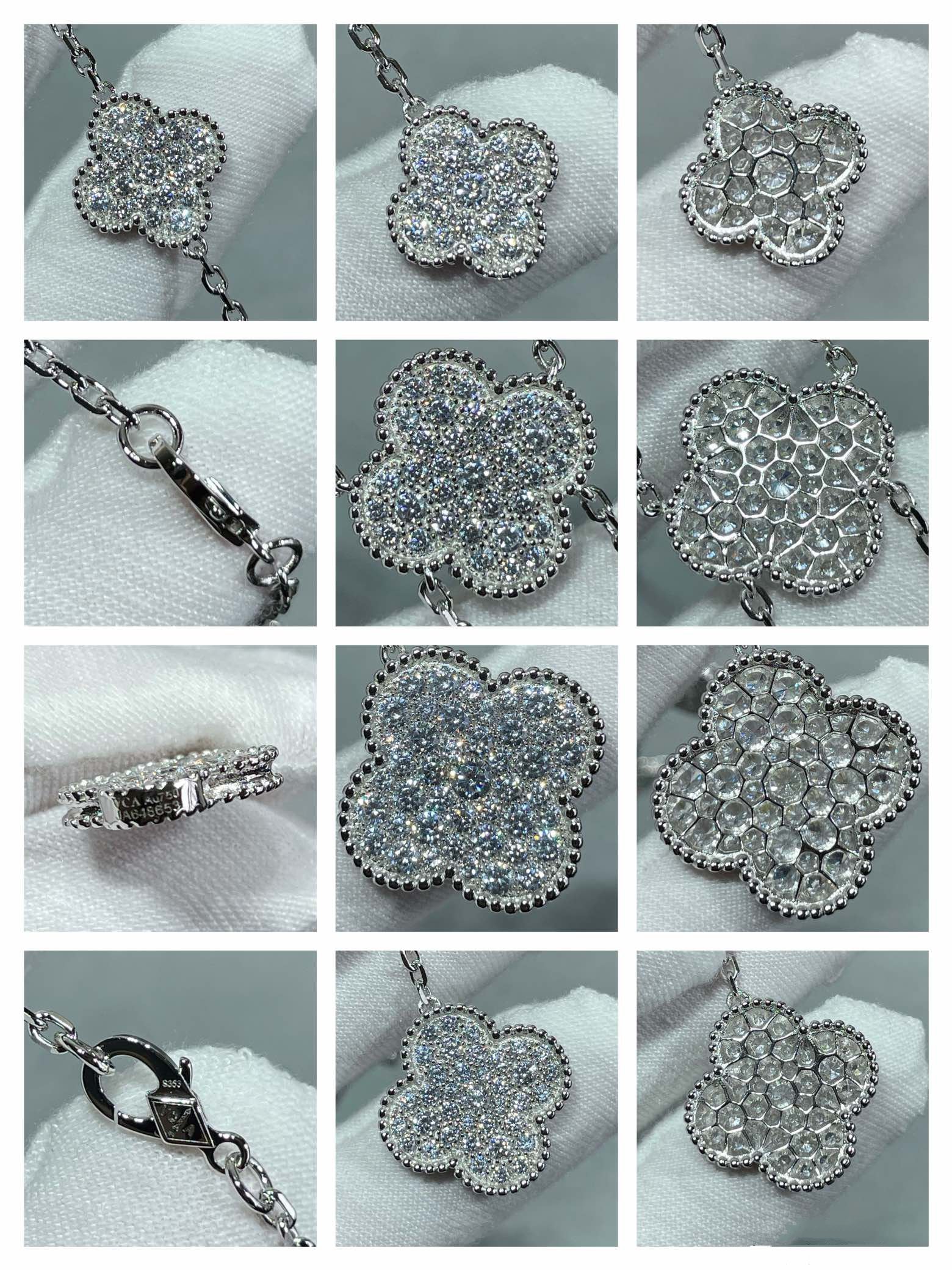 Aura CLOVER 6-BLÄTTRIGE DIAMANT-PAVÉ-HALSKETTE