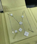 Aura CLOVER 6 MOTIF DIAMOND PAVED NECKLACE