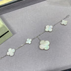 Aura CLOVER 5 MOTIF WHITE MOP SILVER BRACELET