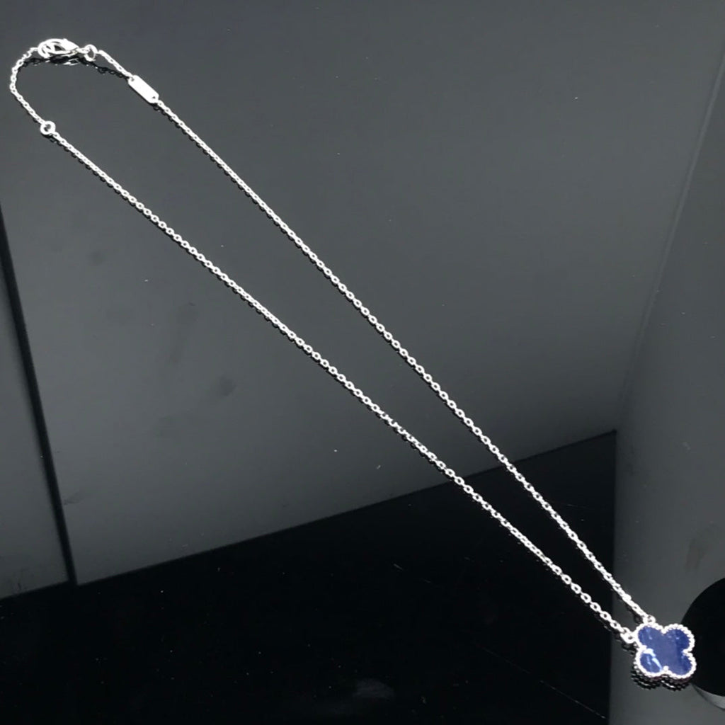 Aura CLOVER PIETERSITE SILVER LONG NECKLACE