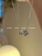 Aura PERLEE DOUBLE PENDANT SILBER DIAMANTEN HALSKETTE