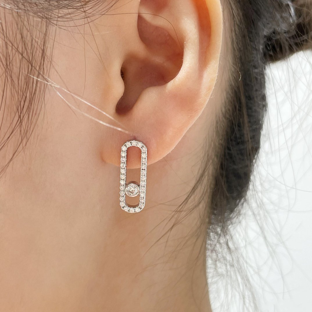 [Aura ] MOVE UNO STUD DIAMOND PAVED EARRINGS